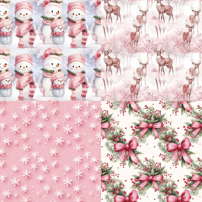 6 inch Pink Christmas Scrapbook Paper Pad SKP561