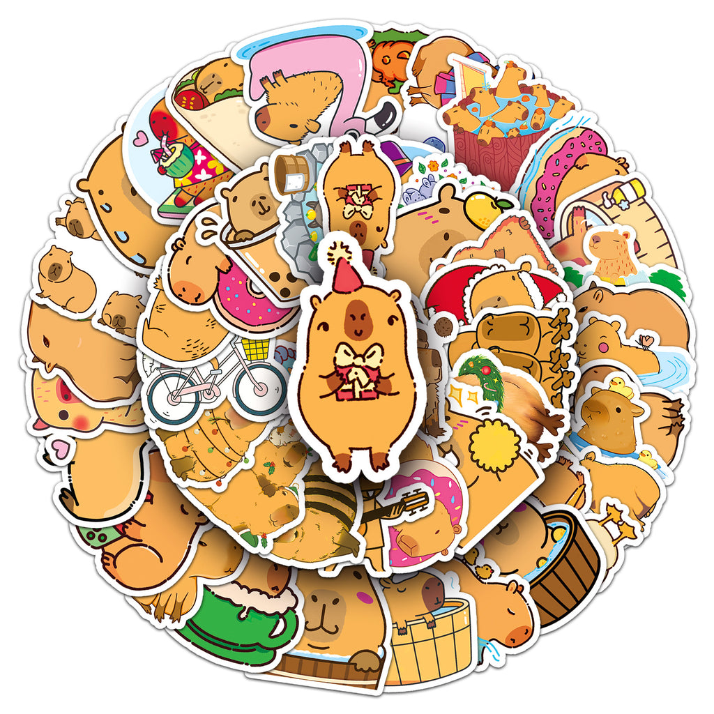 50 Pcs Vinyl Capybara Stickers ST701