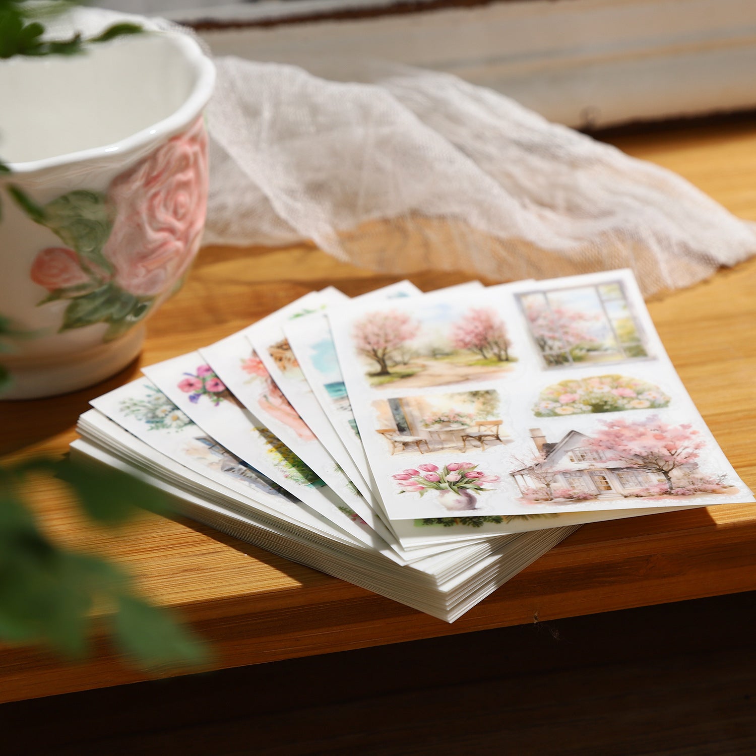 5 Sheets Garden Themed Transfer Stickers MNYHY