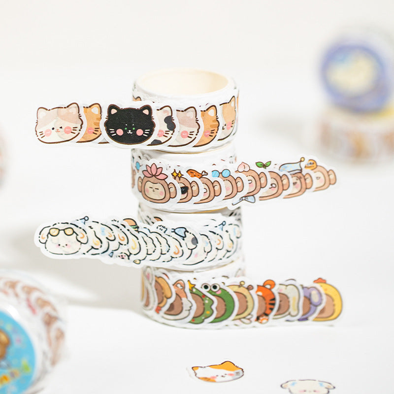 100 Pcs Cute Animal Washi Stickers MMDWC