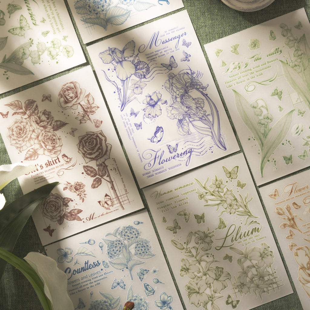 3 Pcs Flower Transfer Stickers QTHY