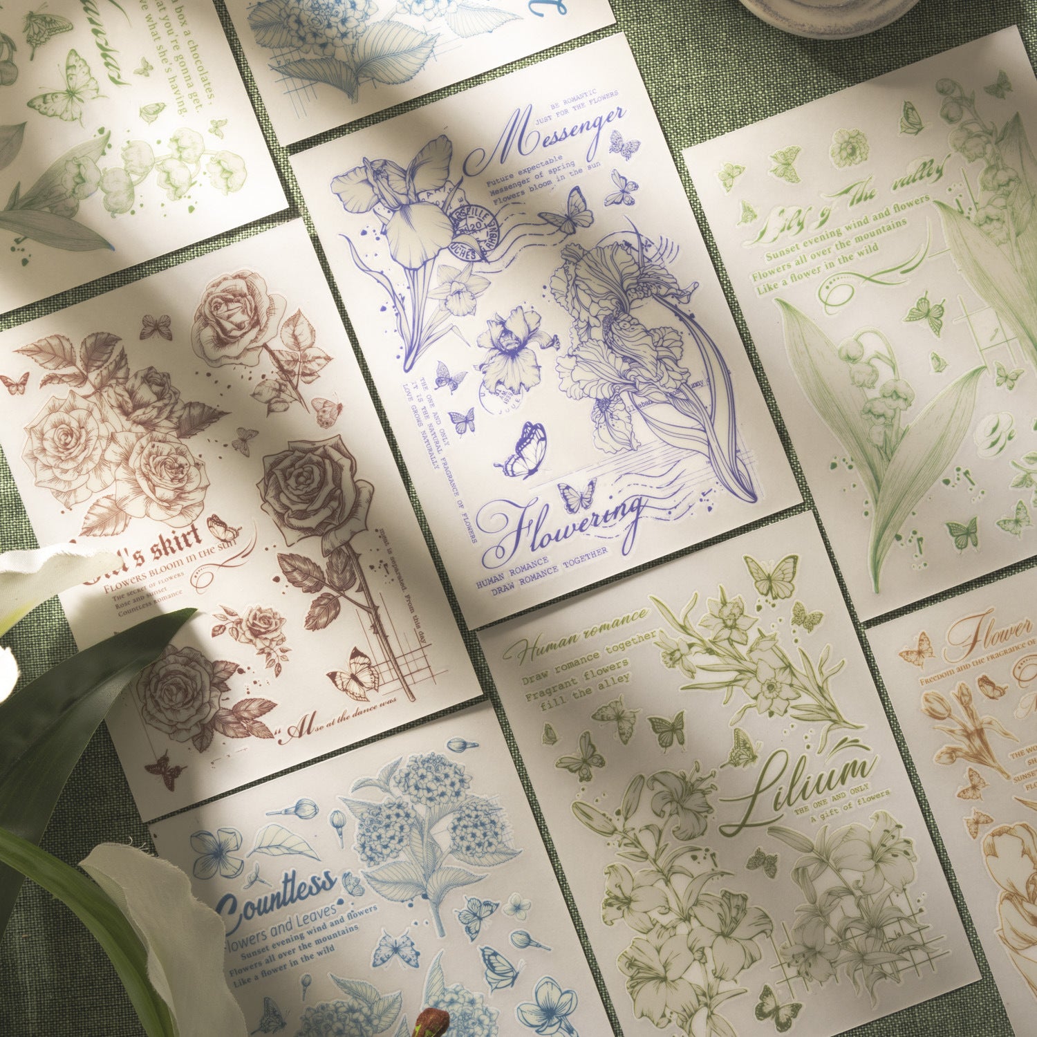 3 Pcs Flower Transfer Stickers QTHY