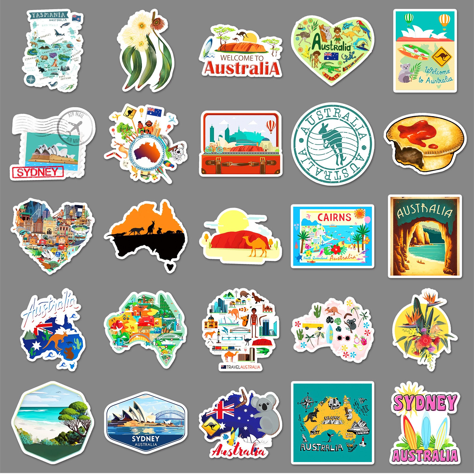 50Pcs Australia Travel Vinyl Stickers TRV11