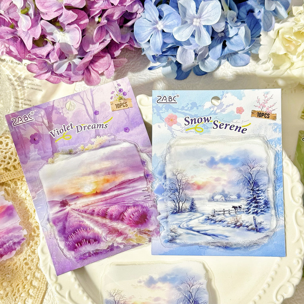 10 Pcs Seasonal Natural Landscape PET Stickers SJWY