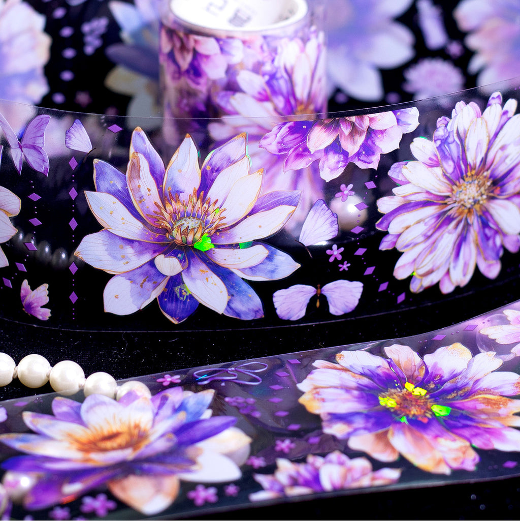 1 Roll PET Flowers Stickers Tape HDGB