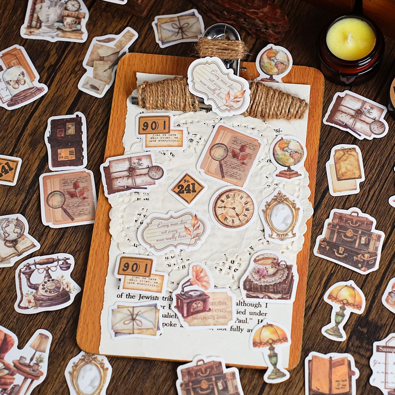 30 Pcs Vintage Journal Stickers SJLY