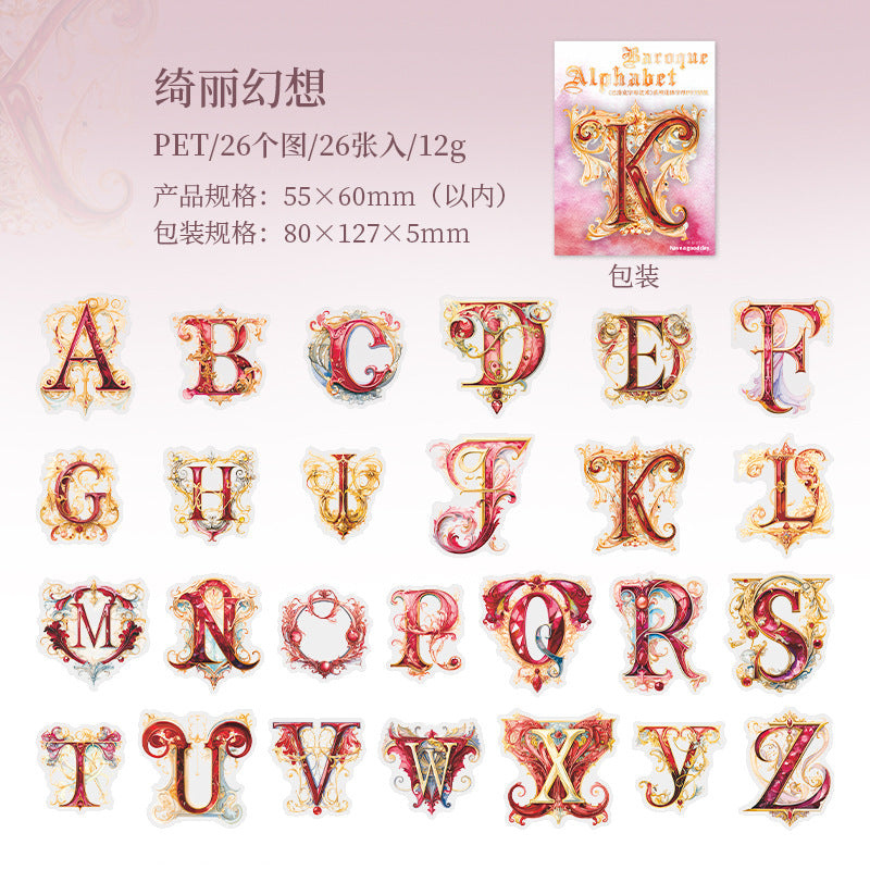 36 Pcs Letter PET Stickers ZMYS