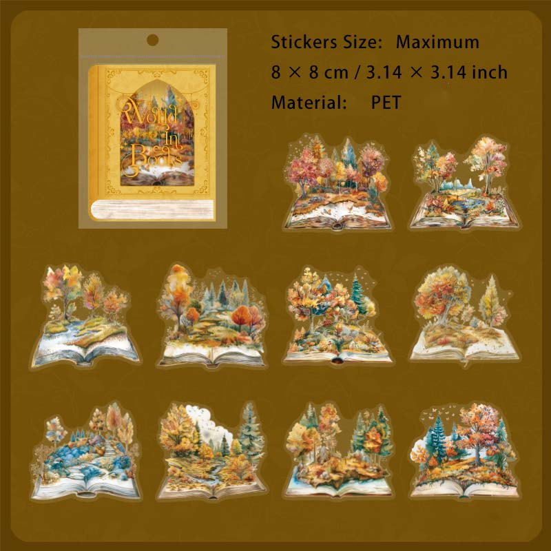 10 Pcs Forest Book PET Stickers SZSJ