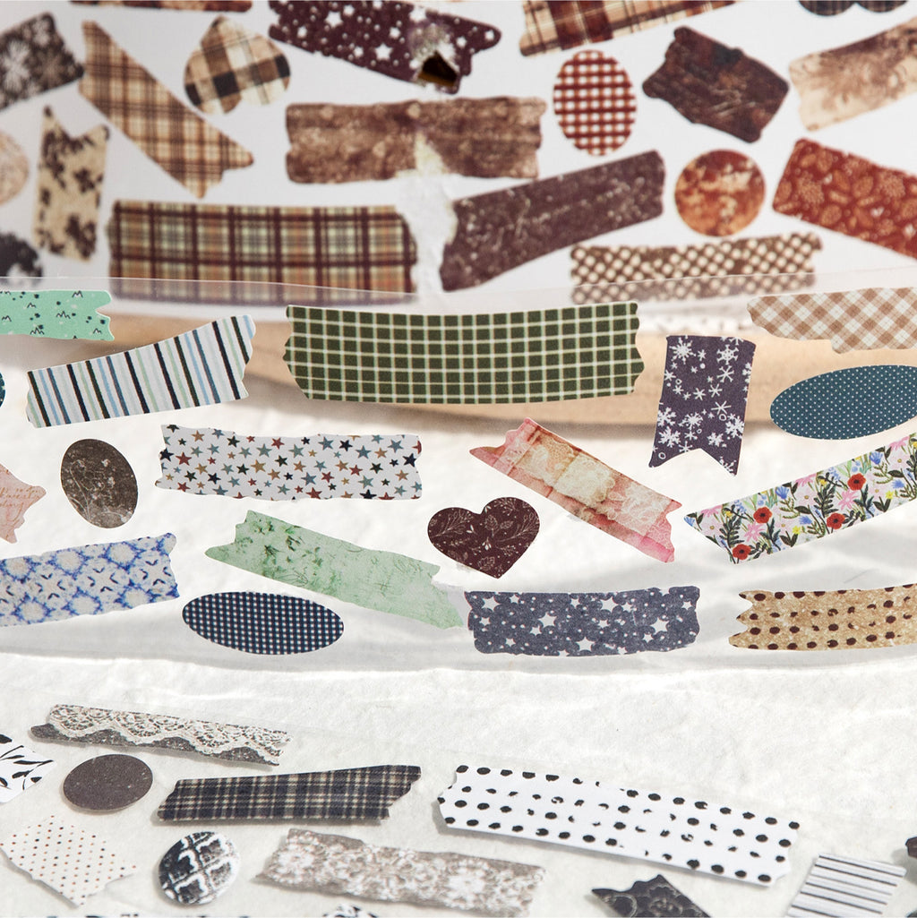 1 Roll Pre-cut Vintage Stickers Tape SNPBS