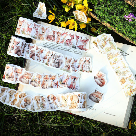 45 Pcs Forest Animal Washi Stickers SLDWH