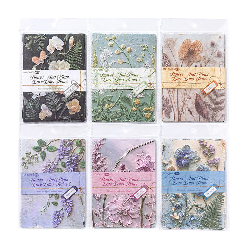 23 Pcs Floral Embossed Paper and Scrapbook Paper HCQS