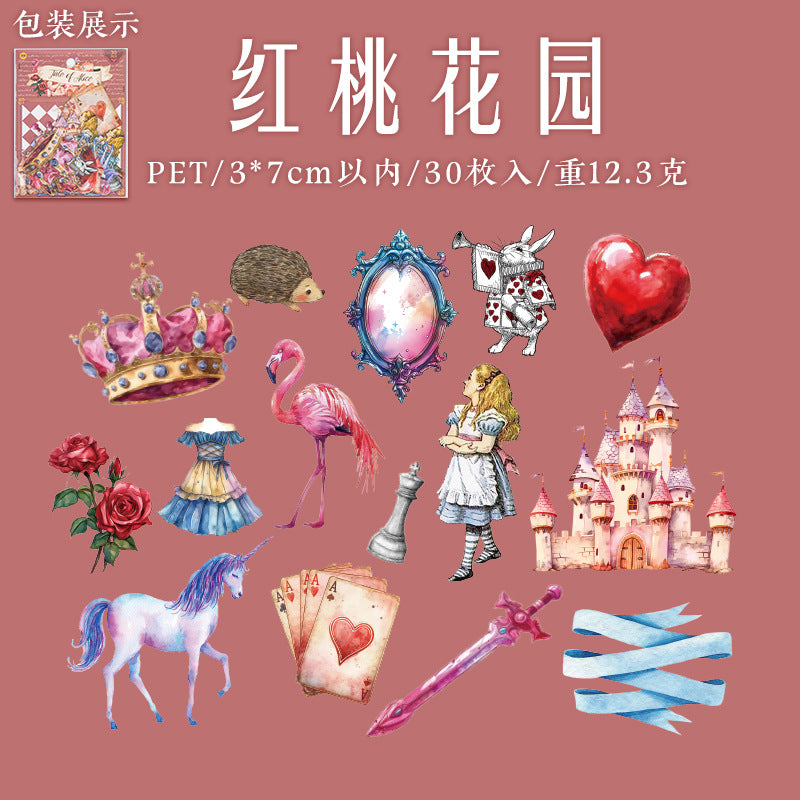 30 Pcs Alice Fairy PET Stickers ALSGS