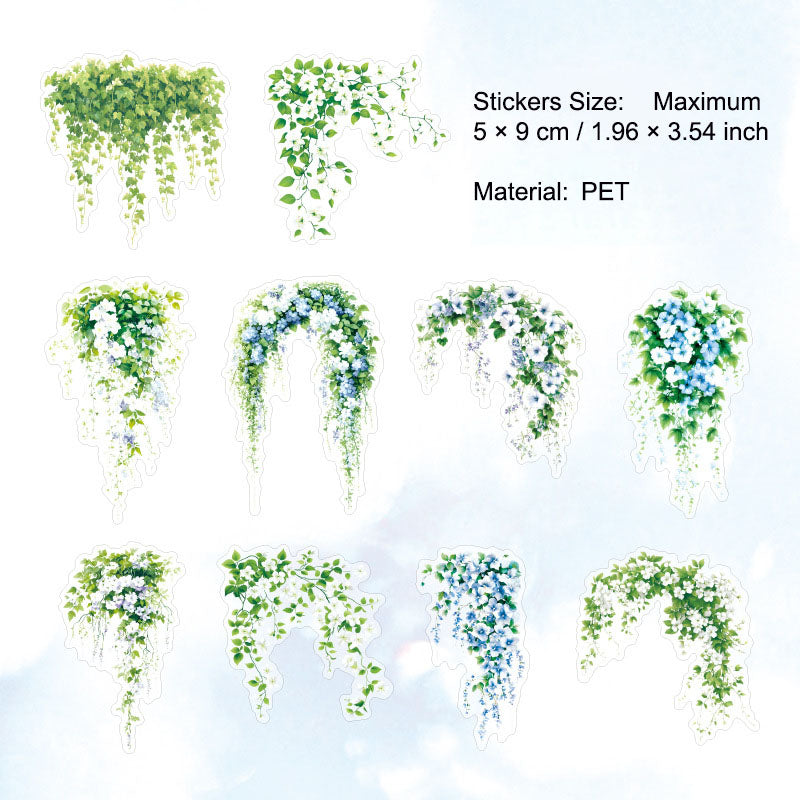 20 Pcs Garden Theme PET Stickers MYDLY