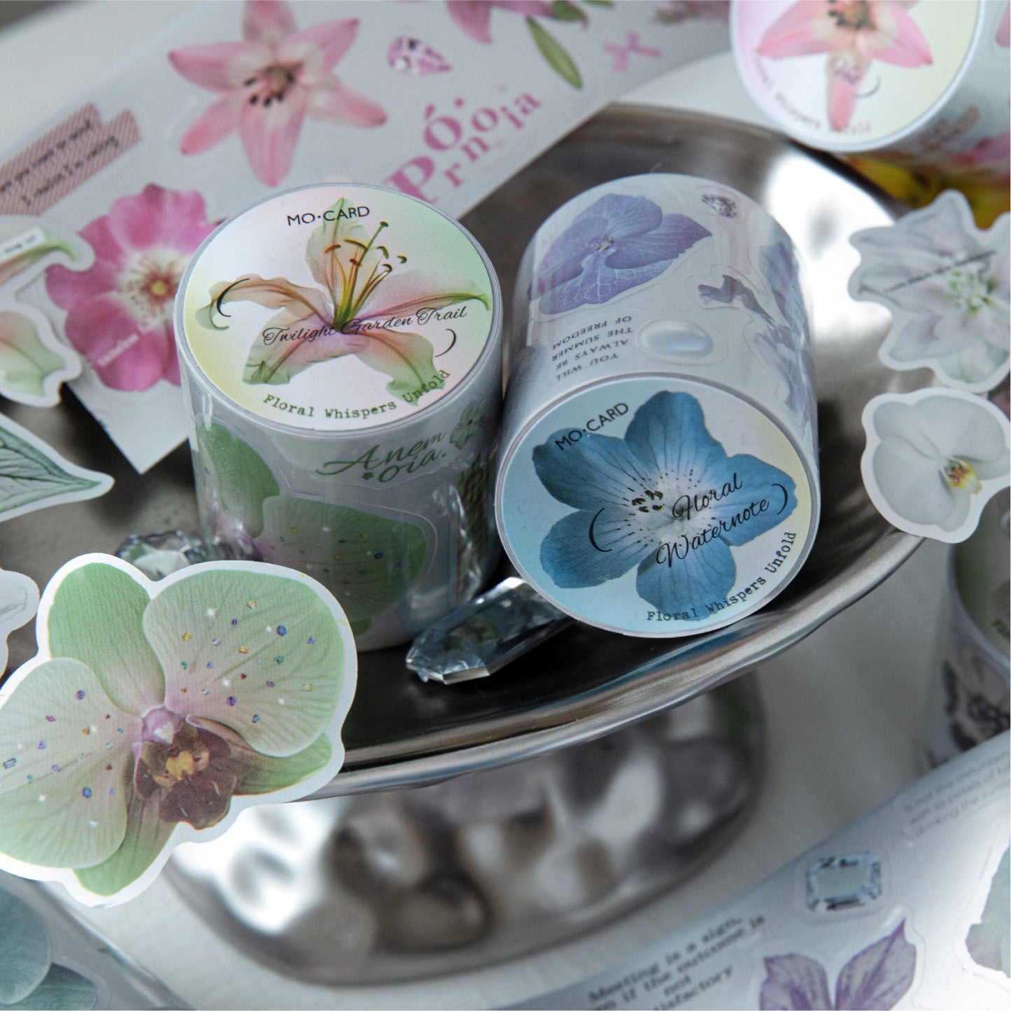 1 Roll Vintage Flower PET Stickers Tape HYDX