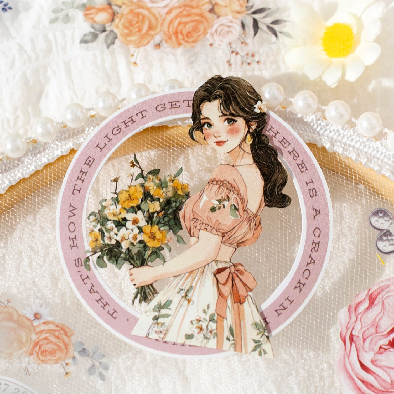 25 Pcs Flower Girl Stickers QWYMG