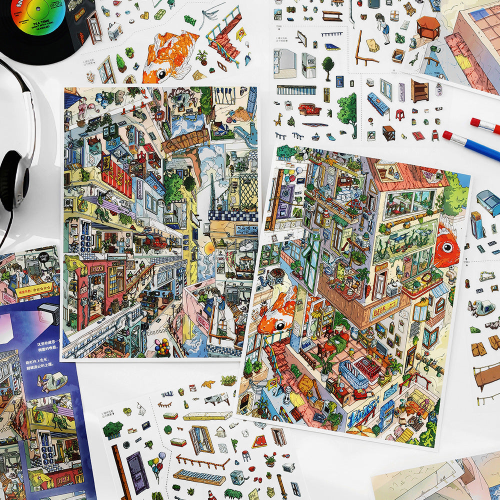 3D House Scene DIY Stickers Kit WDSW20