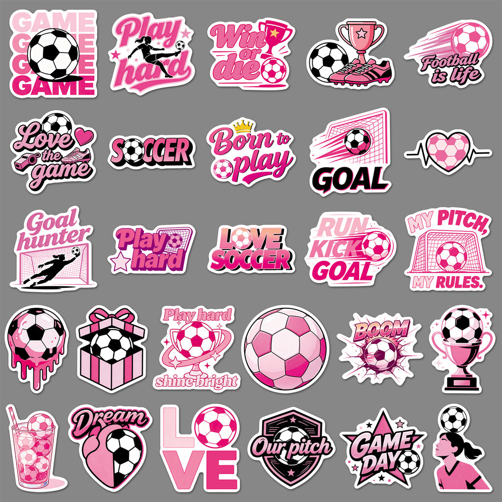 50Pcs Football Theme Waterproof Vinyl Stickers STY07