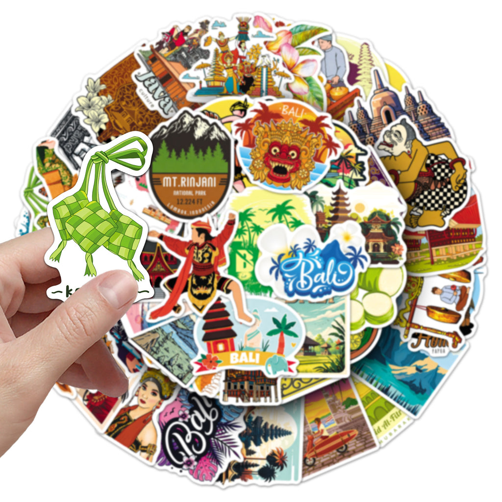 50Pcs Indonesia Travel Vinyl Stickers TRV16