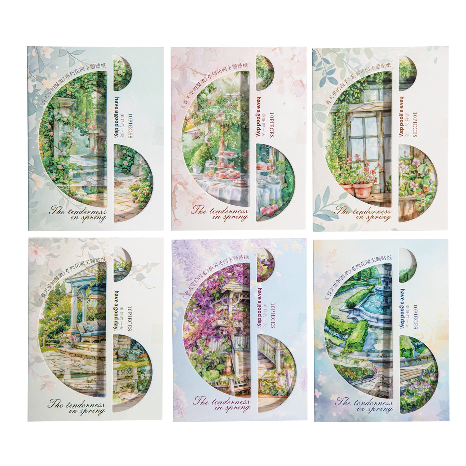 10 Pcs Garden Theme PET Stickers CTLWR