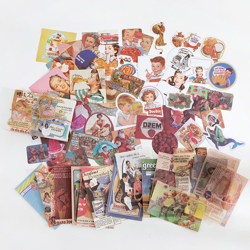 60 Pcs Mid-Century Americana Junk Journal Kit
