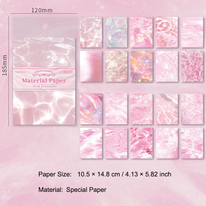 20 Pcs Water Texture Scrapbook Paper RGFY