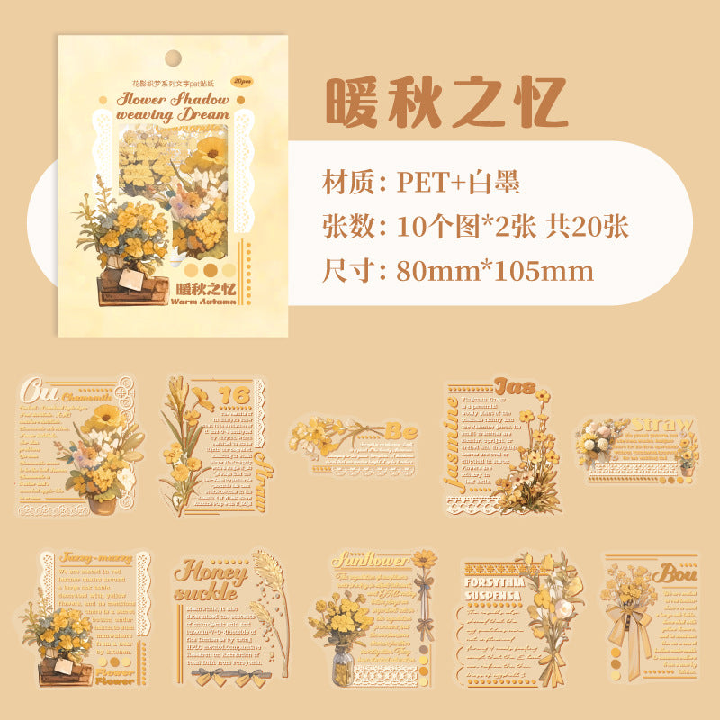20 Pcs Collage PET Stickers HYZM