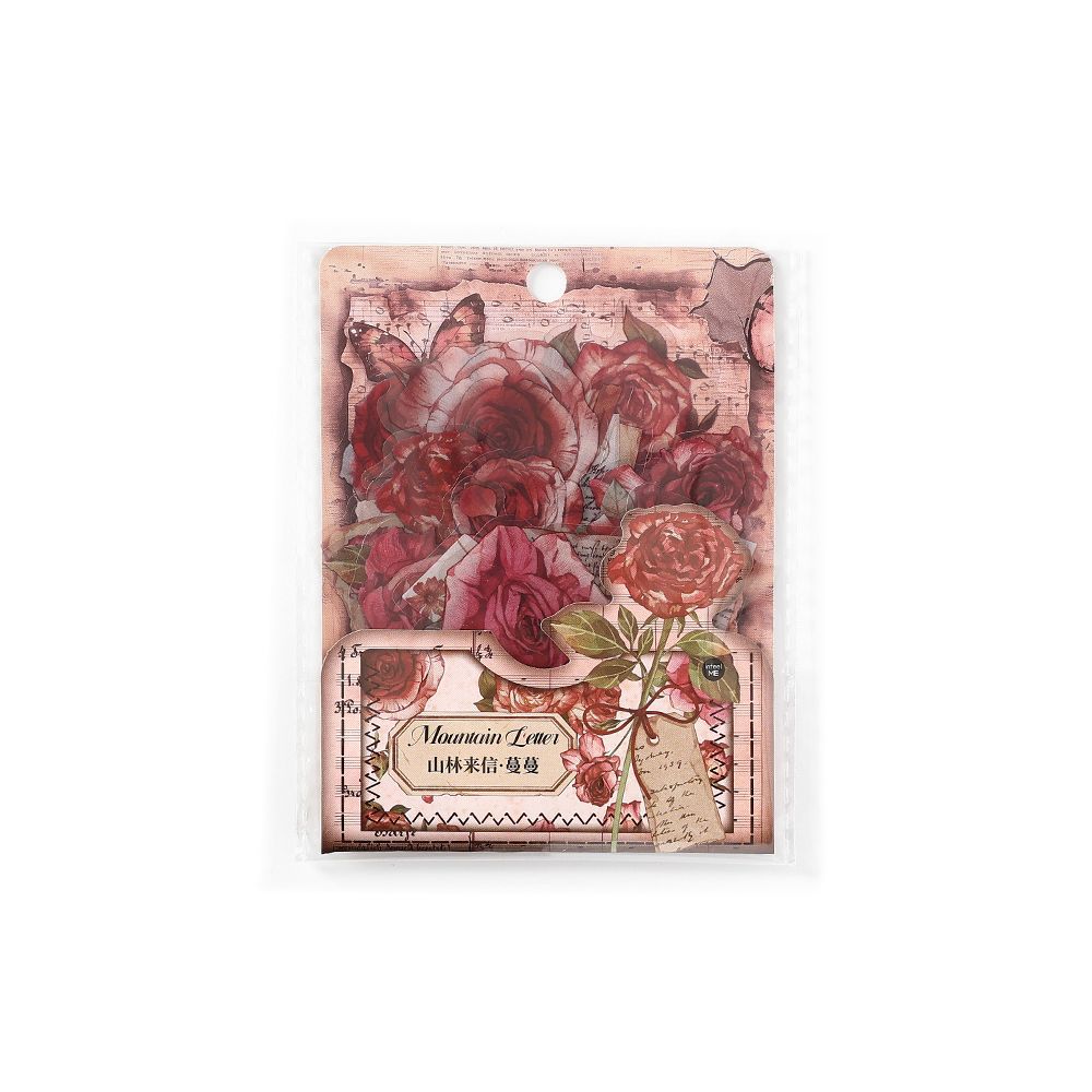 20 Pcs Flower Theme PET Stickers SLLX