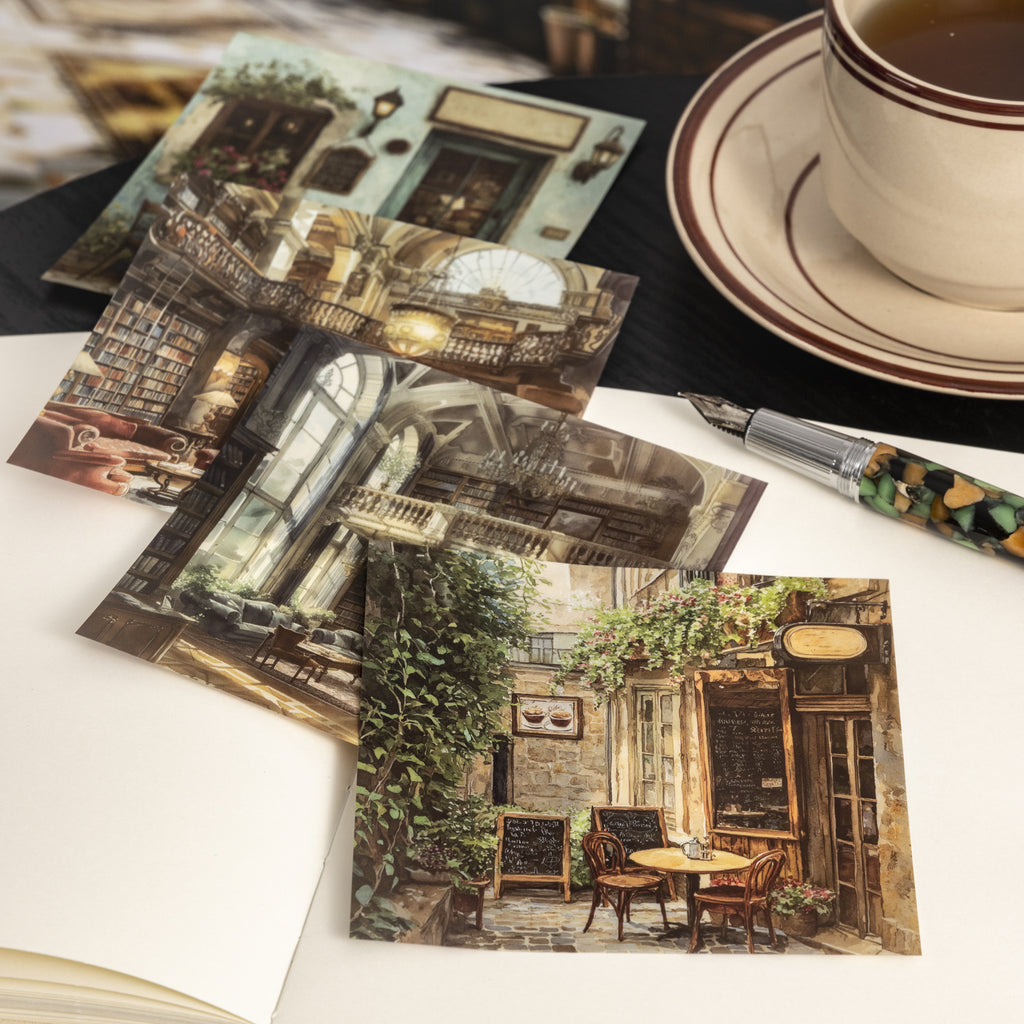 10 Pcs Vintage Shop Theme PET Stickers ZMTD
