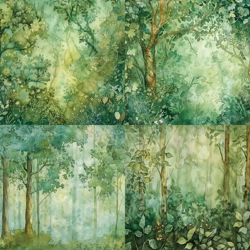 6 inch Green Forest Scrapbook Paper Pad SKP047