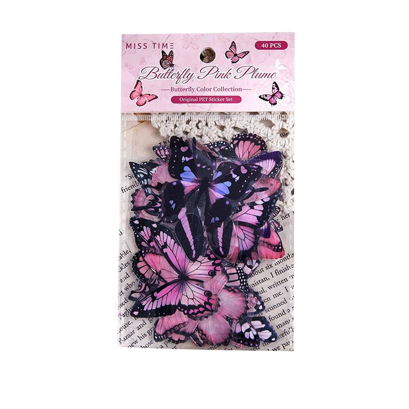 40 Pcs Butterfly PET Stickers DCJL