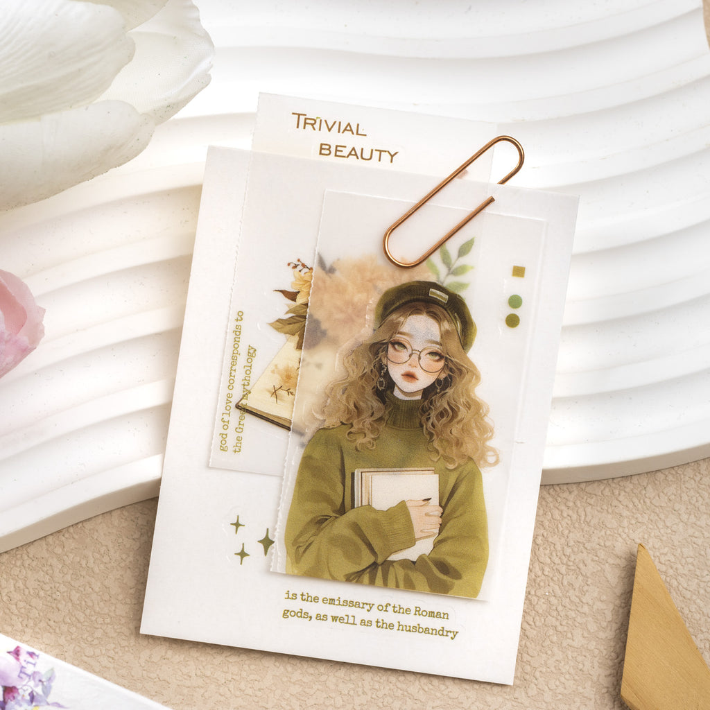 2 Pcs Flower and Girl Transfer Stickers XDDHH