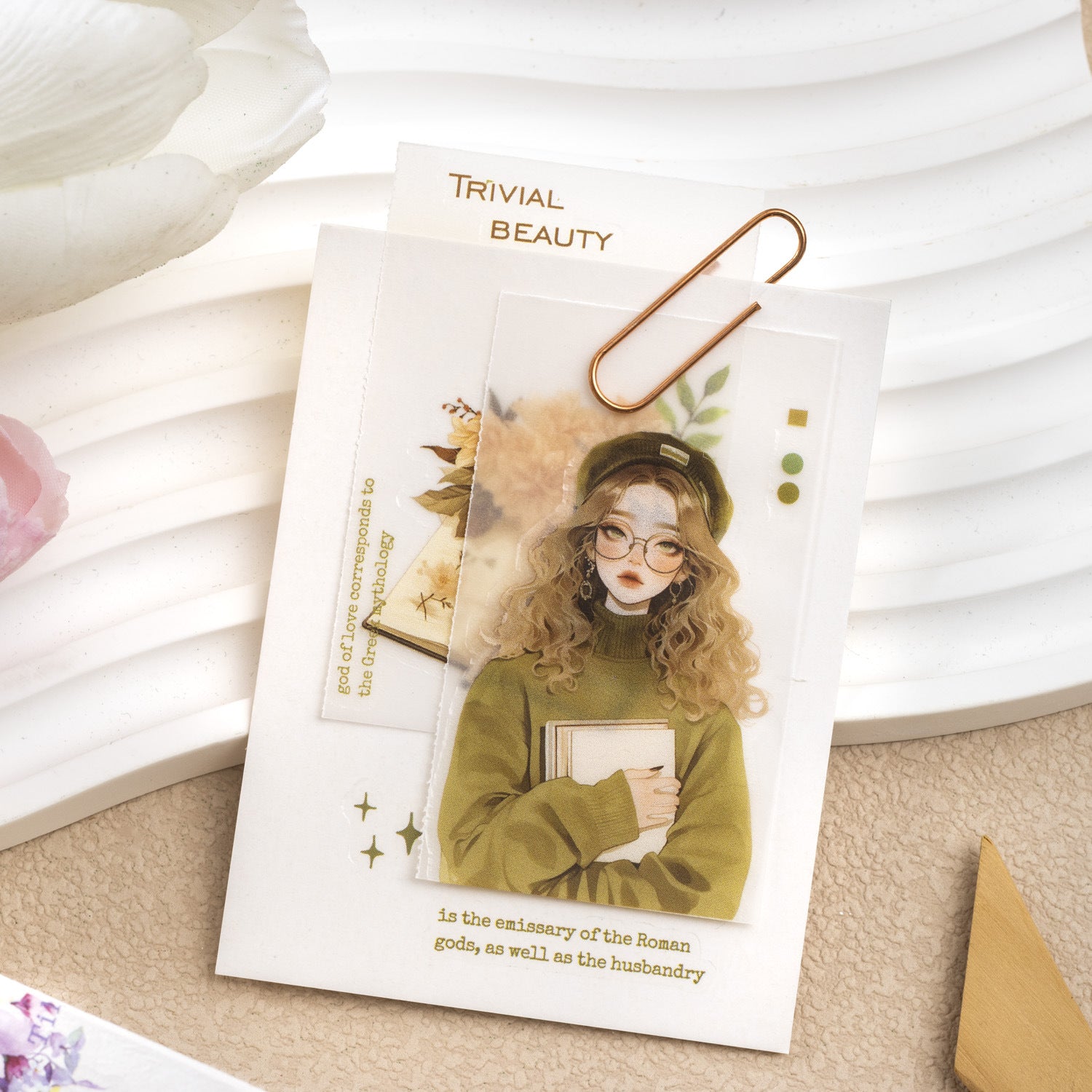 2 Pcs Flower and Girl Transfer Stickers XDDHH