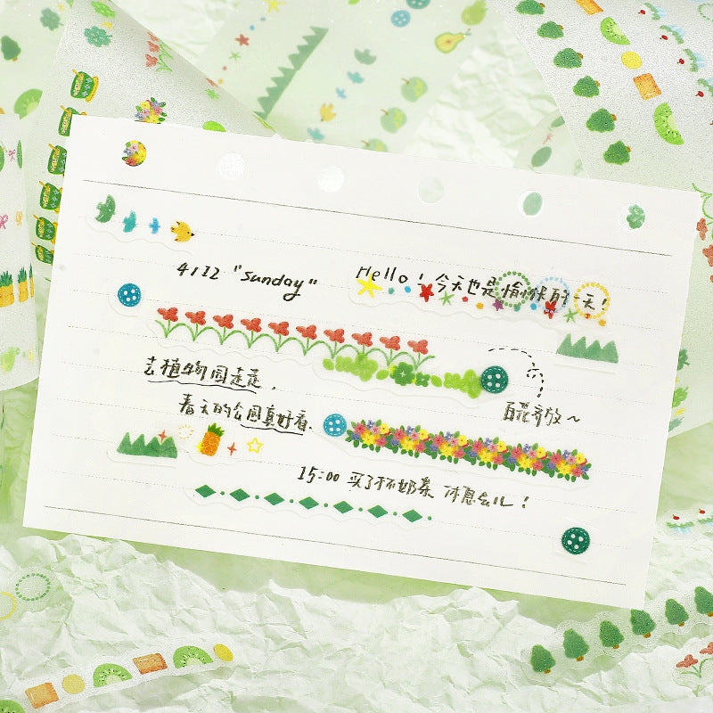 Petit Joy Clear Multi-Border PET Tape - Green Field