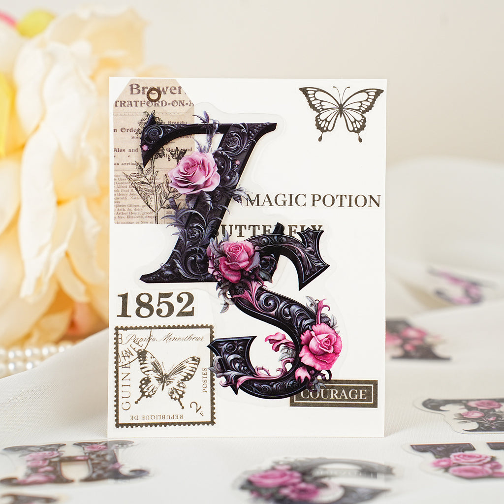 26 Pcs Alphabet Letter PET Stickers HYZJ