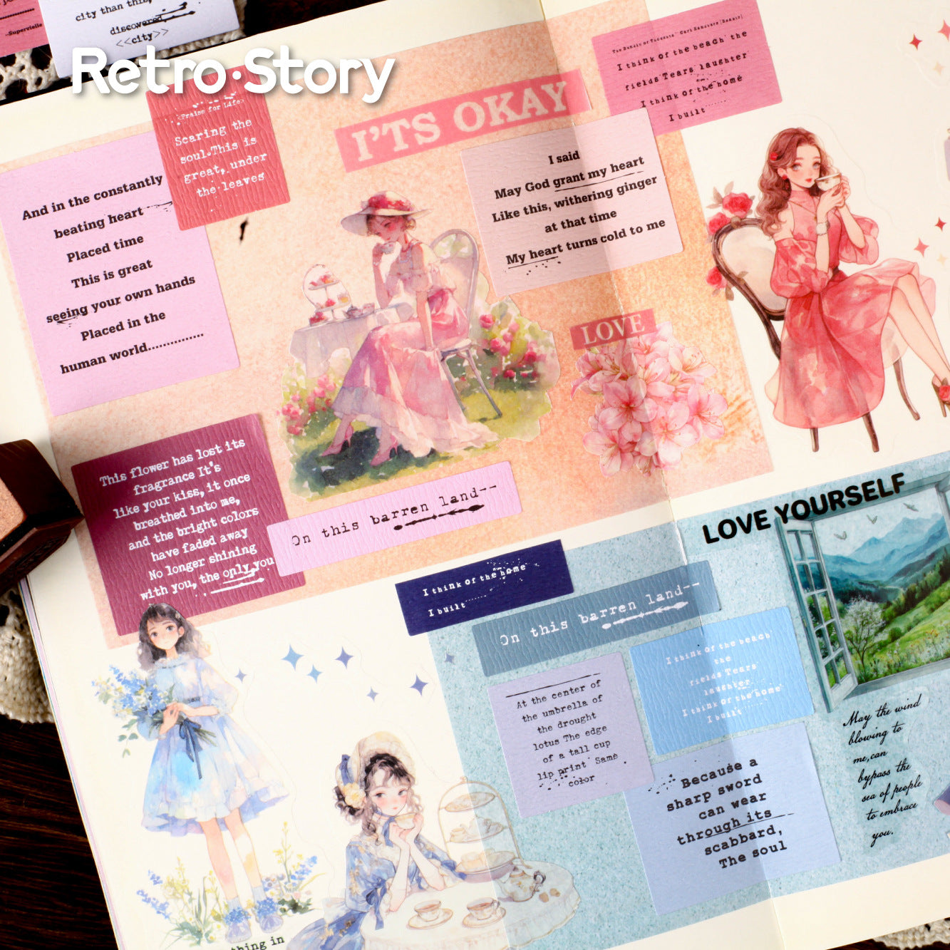 20 Pcs Vintage Quote Stickers ZSXL