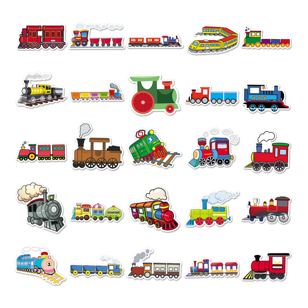 50 Pcs Vinyl Train Stickers XHC639