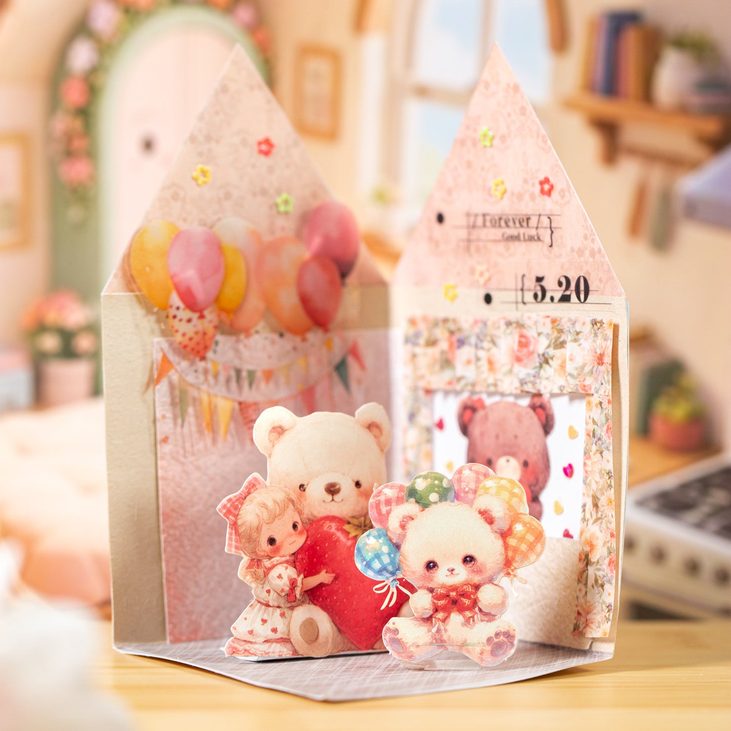 20 Pcs Childhood Girl PET Stickers XXWO