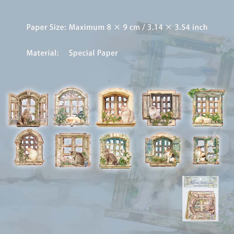 10 Pcs Windows Scrapbook Paper CDGS