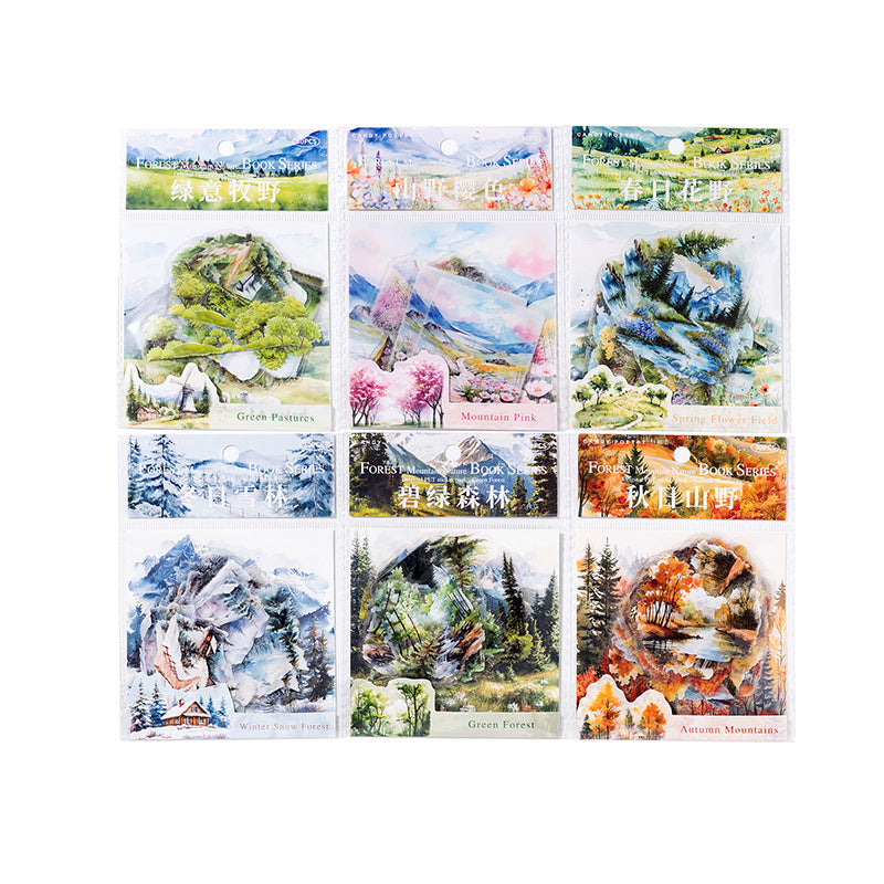 30 Pcs Forest Mountain PET Stickers SLZRCS