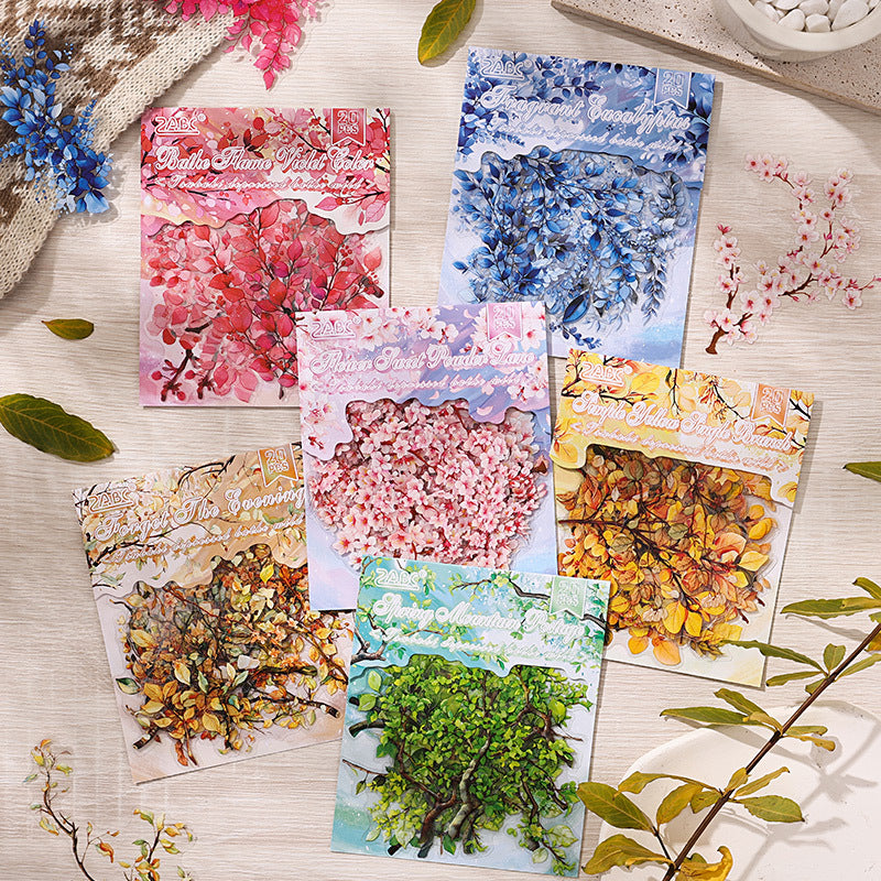 20 Pcs Flower Branches PET Stickers CYMY