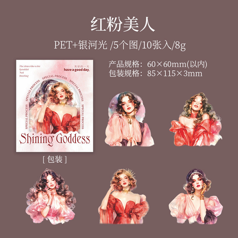 10 Pcs Girl PET Stickes SYNS