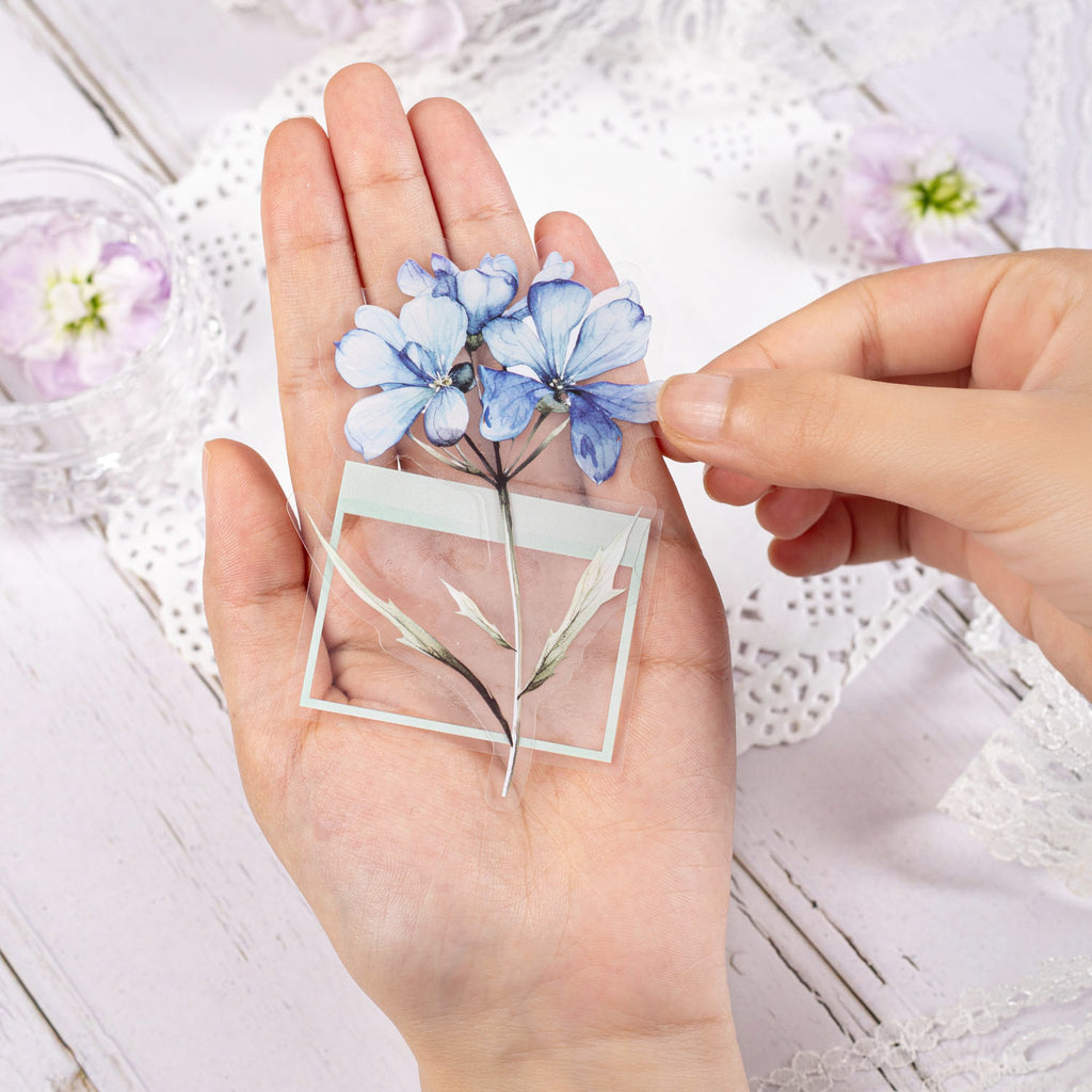 30 Pcs Flower and Frame PET Stickers HYSJ