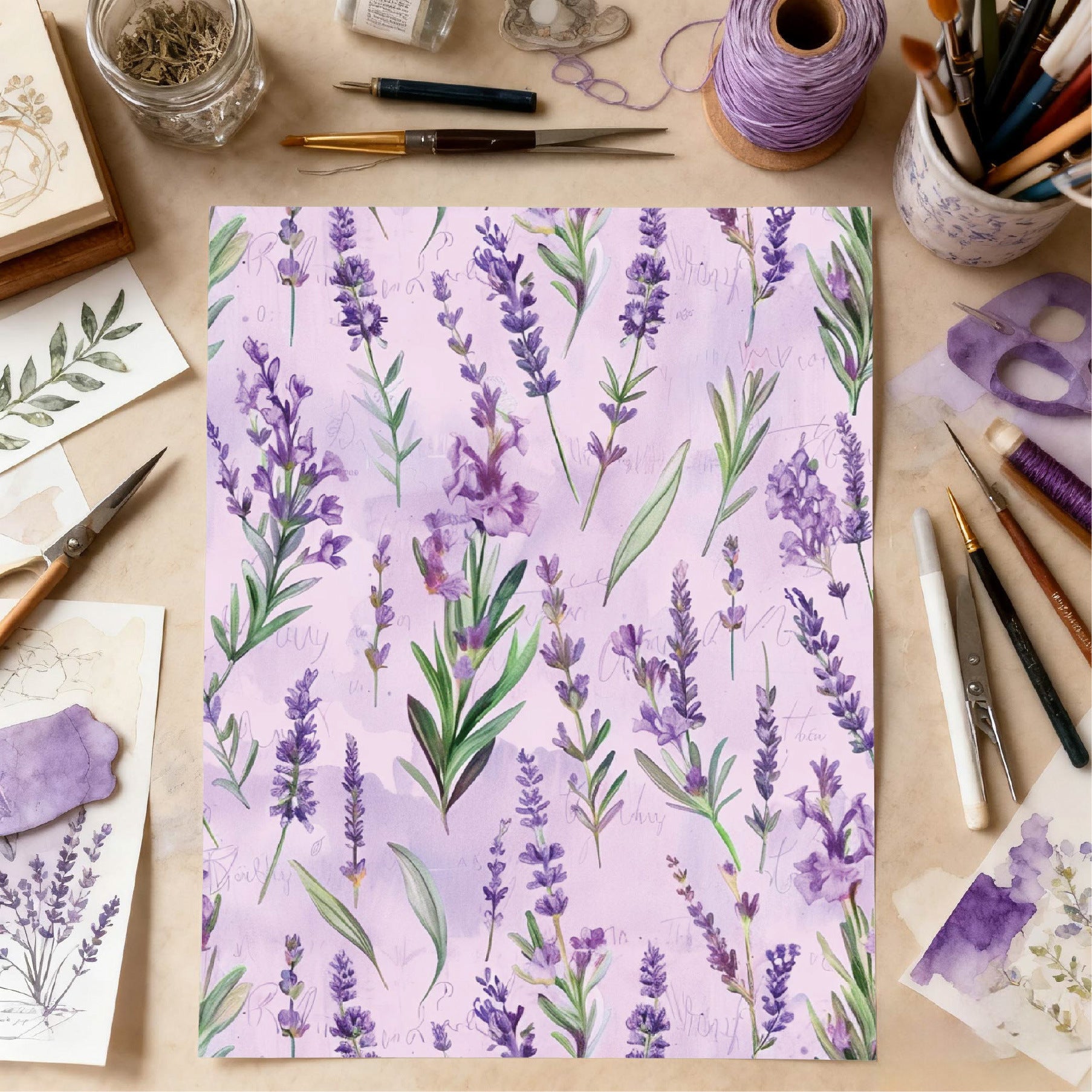 12 inch Lavender Scrapbook Paper Pad PAJ004