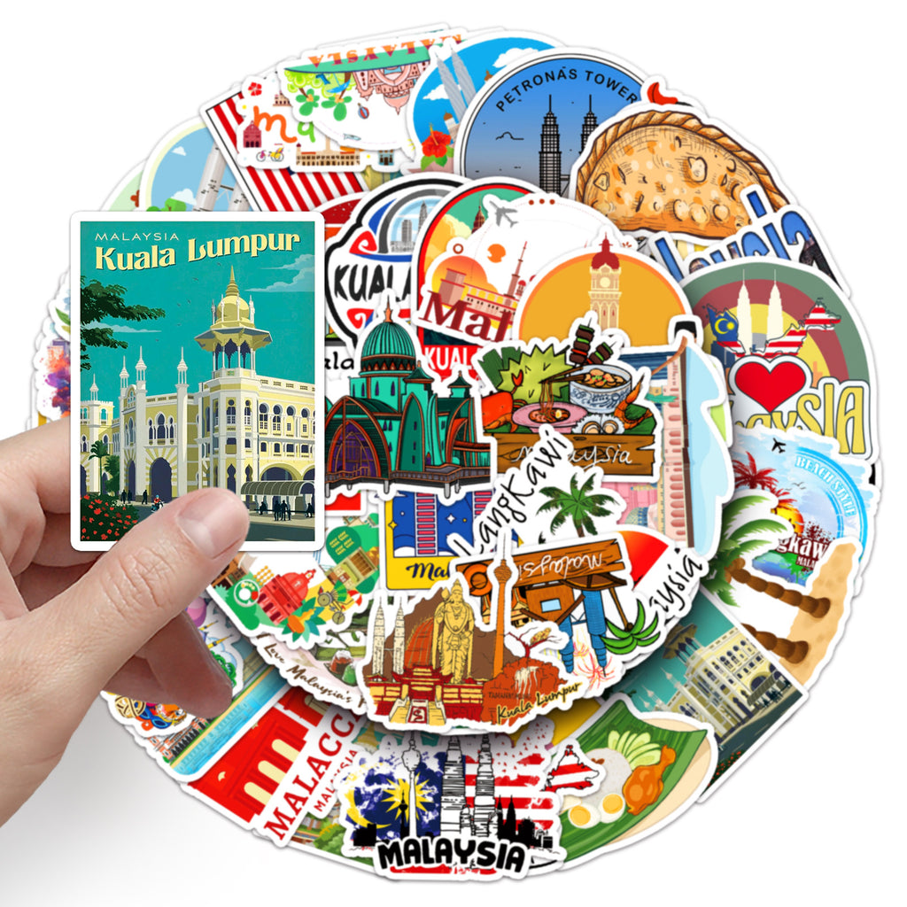 50Pcs Malaysia Travel Vinyl Stickers TRV15