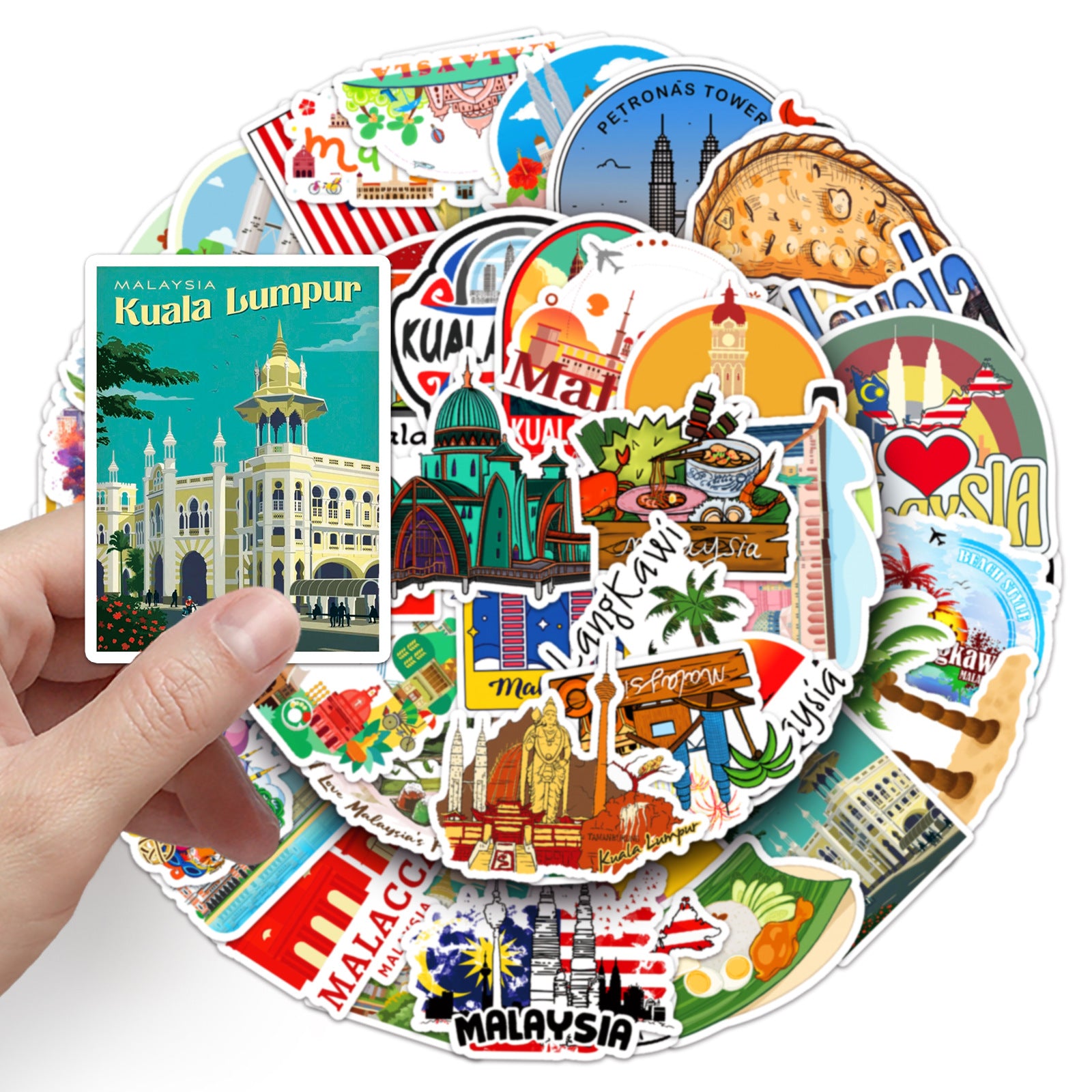 50Pcs Malaysia Travel Vinyl Stickers TRV15