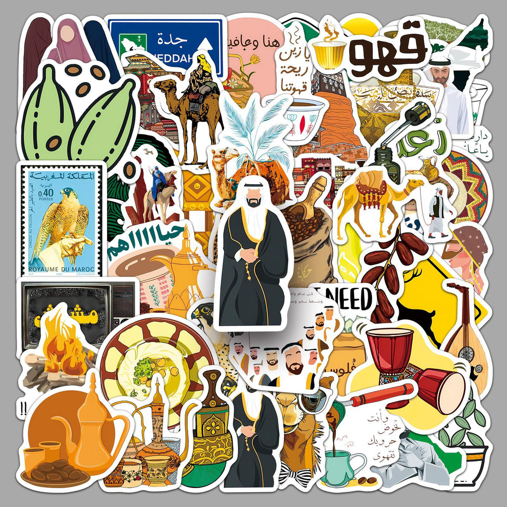 50Pcs Arabian Flair Travel Vinyl Stickers TRV04