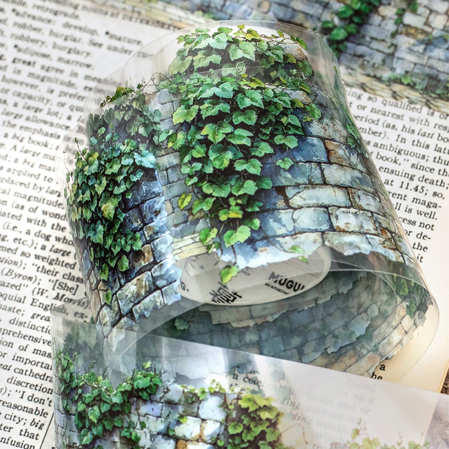 Vintage Watercolor Stone Wall Garden PET Tape