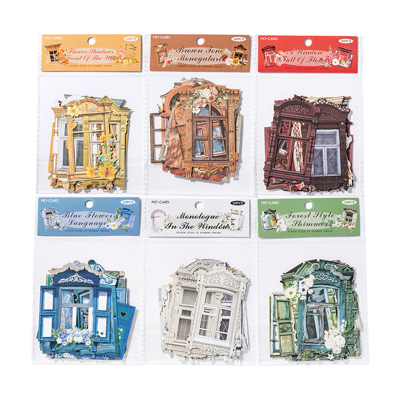 10 Pcs Creative Windows Collage Stickers HJCT