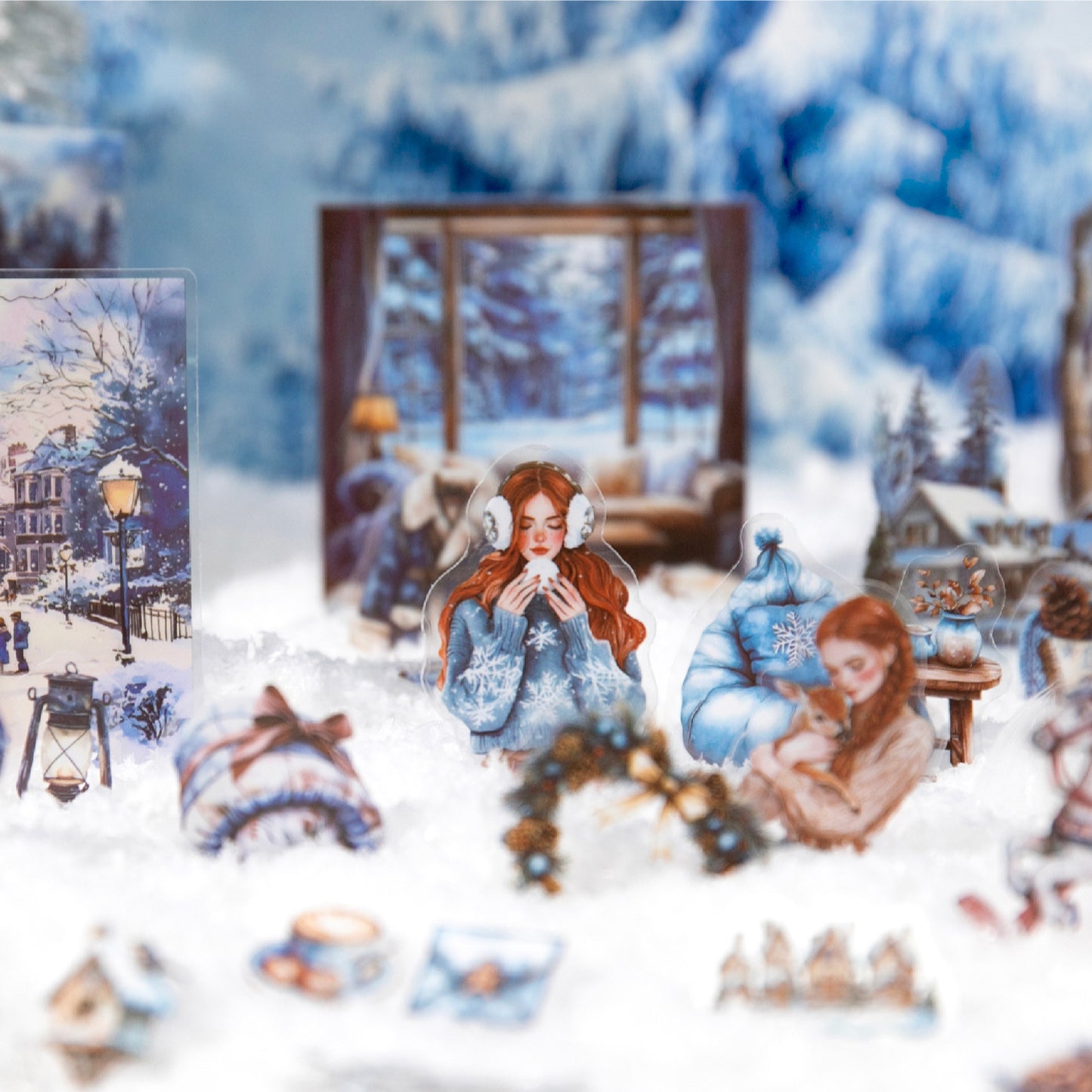 20 Pcs Cozy Winter PET Stickers WNSG