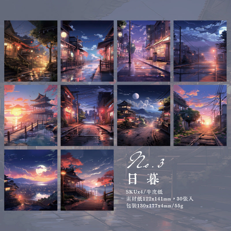 30 Pcs Landscape Scrapbook Paper HTQX